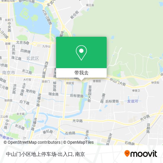 中山门小区地上停车场-出入口地图