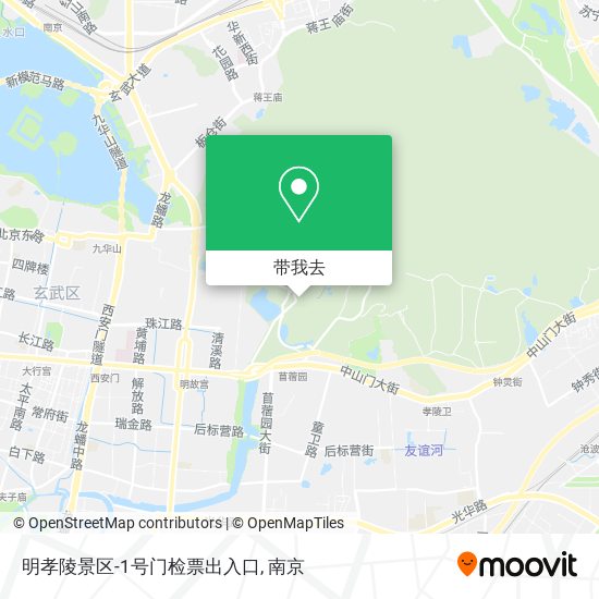 明孝陵景区-1号门检票出入口地图