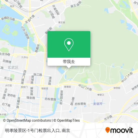 明孝陵景区-1号门检票出入口地图