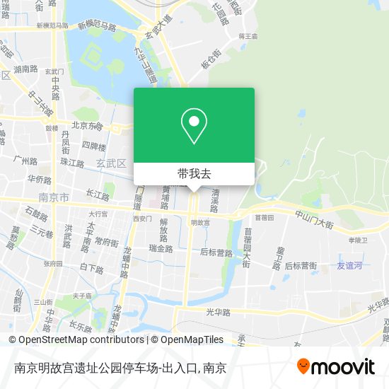 南京明故宫遗址公园停车场-出入口地图