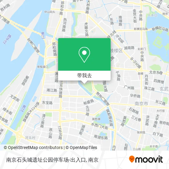 南京石头城遗址公园停车场-出入口地图