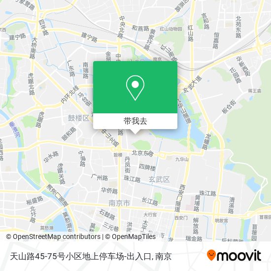 天山路45-75号小区地上停车场-出入口地图