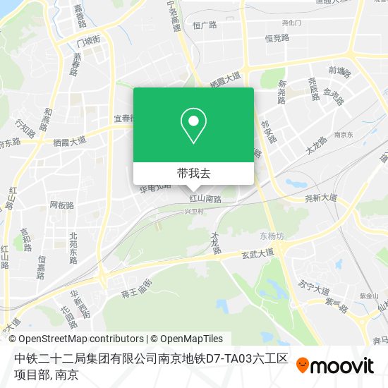 中铁二十二局集团有限公司南京地铁D7-TA03六工区项目部地图
