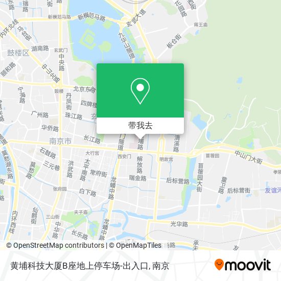 黄埔科技大厦B座地上停车场-出入口地图