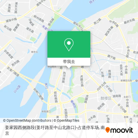 姜家园西侧路段(姜圩路至中山北路口)-占道停车场地图
