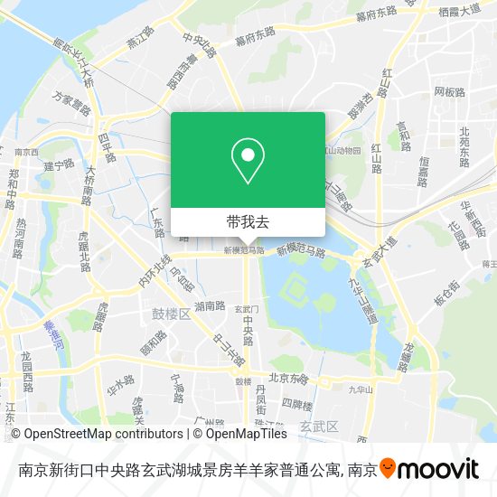 南京新街口中央路玄武湖城景房羊羊家普通公寓地图