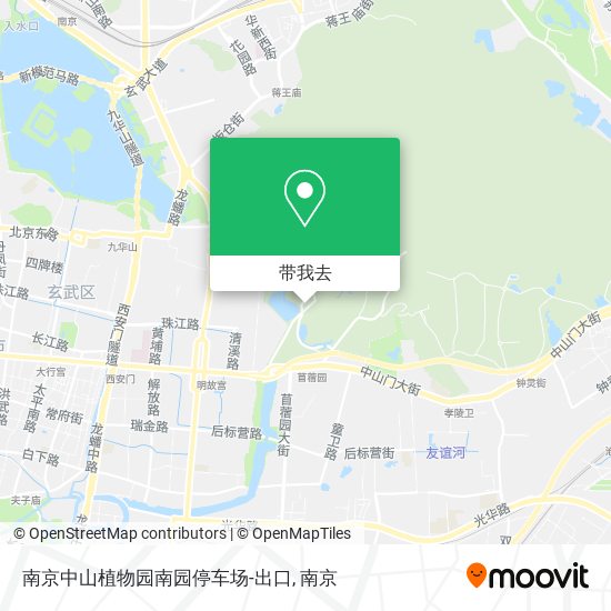 南京中山植物园南园停车场-出口地图