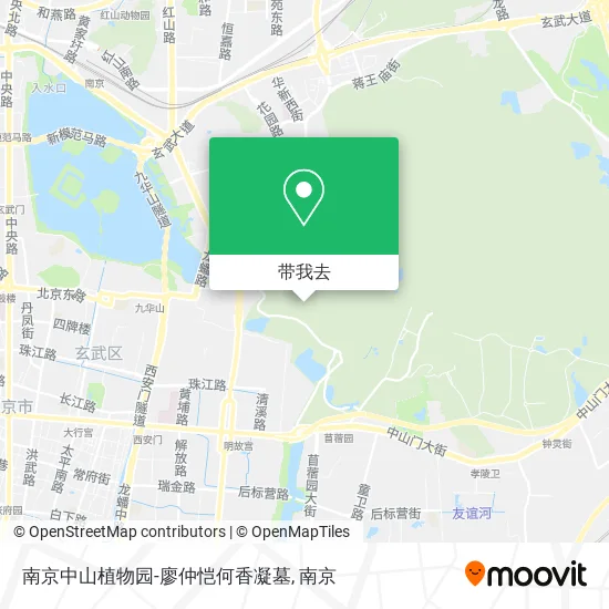 南京中山植物园-廖仲恺何香凝墓地图