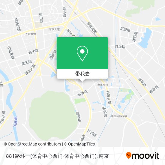 881路环一(体育中心西门-体育中心西门)地图