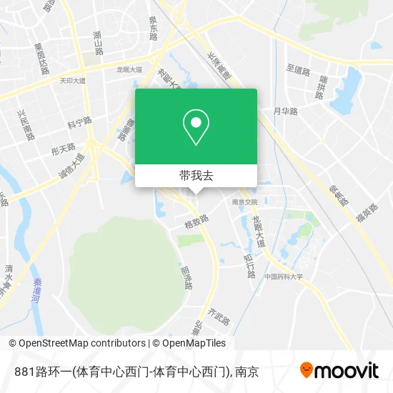 881路环一(体育中心西门-体育中心西门)地图