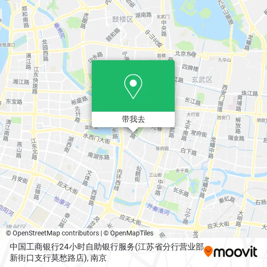 中国工商银行24小时自助银行服务(江苏省分行营业部新街口支行莫愁路店)地图