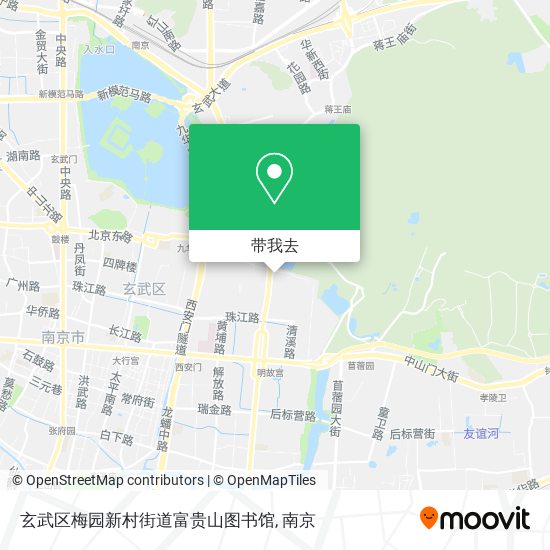 玄武区梅园新村街道富贵山图书馆地图