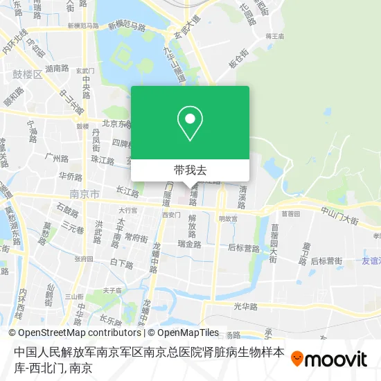 中国人民解放军南京军区南京总医院肾脏病生物样本库-西北门地图