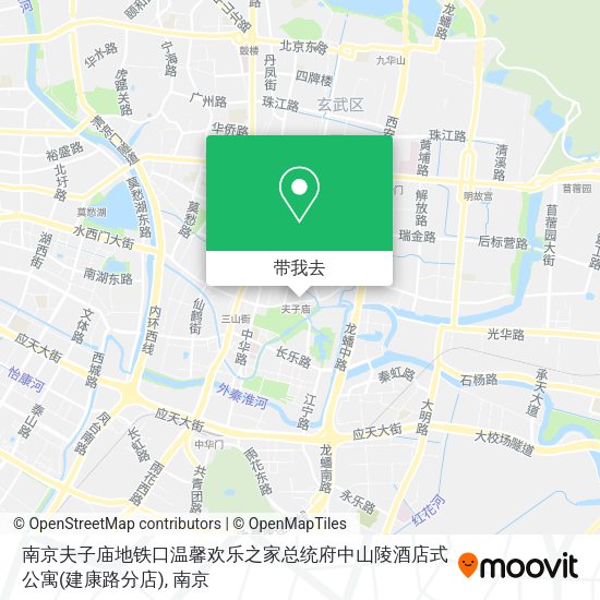 南京夫子庙地铁口温馨欢乐之家总统府中山陵酒店式公寓(建康路分店)地图