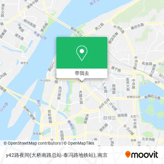 y42路夜间(大桥南路总站-泰冯路地铁站)地图