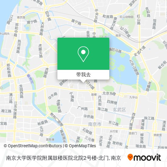 南京大学医学院附属鼓楼医院北院2号楼-北门地图