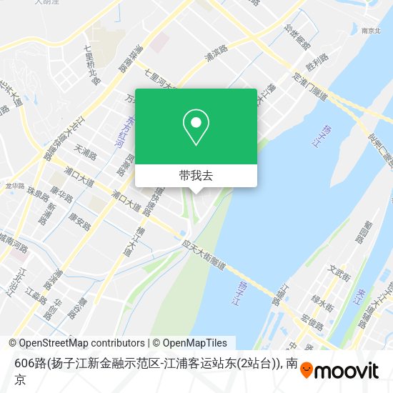 606路(扬子江新金融示范区-江浦客运站东(2站台))地图