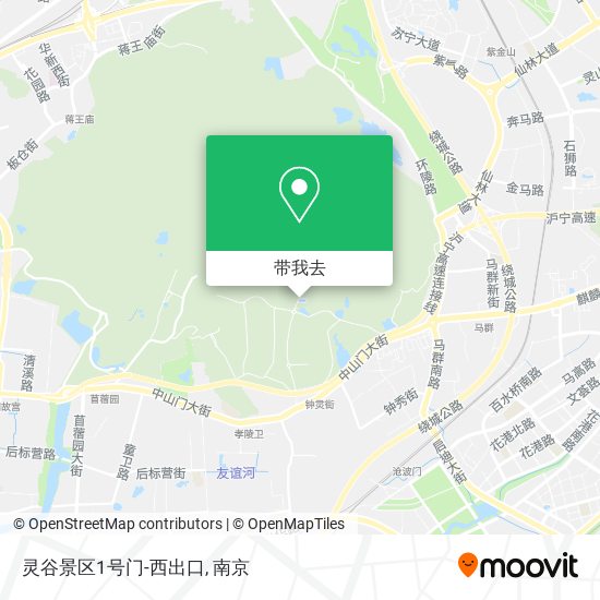 灵谷景区1号门-西出口地图