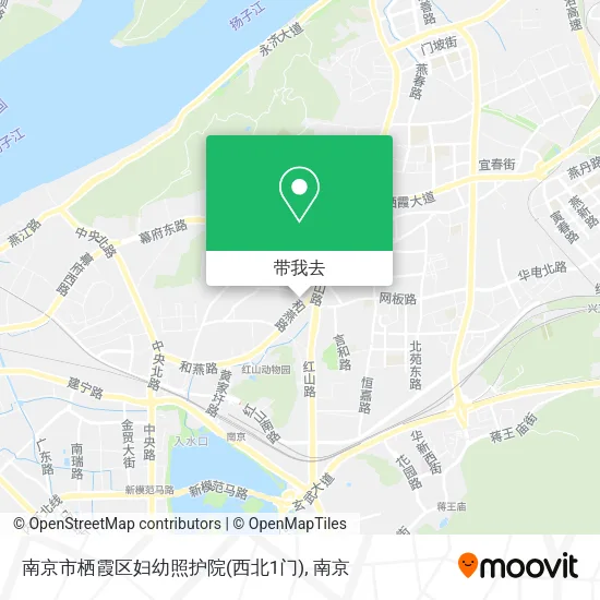 南京市栖霞区妇幼照护院(西北1门)地图