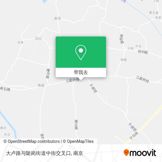 大卢路与陡岗街道中街交叉口地图