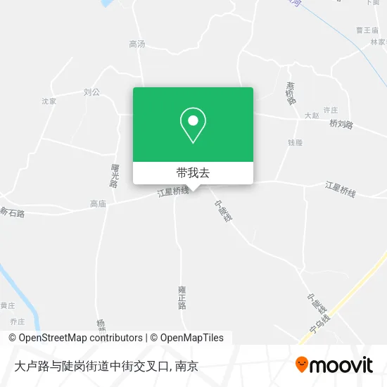 大卢路与陡岗街道中街交叉口地图
