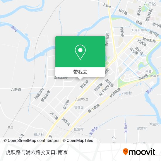 虎跃路与浦六路交叉口地图