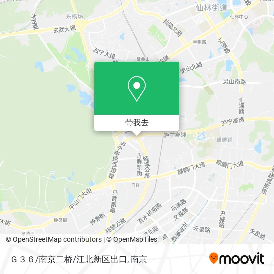 Ｇ３６/南京二桥/江北新区出口地图