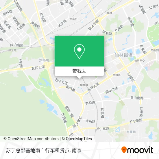 苏宁总部基地南自行车租赁点地图
