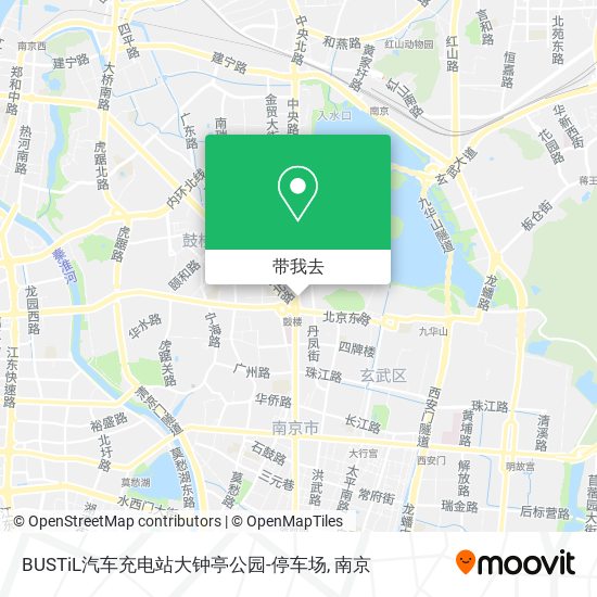 BUSTiL汽车充电站大钟亭公园-停车场地图
