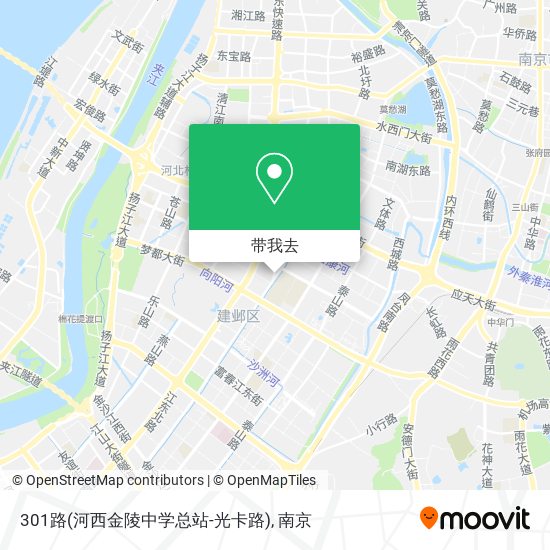 301路(河西金陵中学总站-光卡路)地图