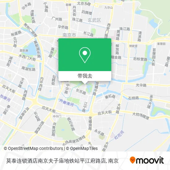 莫泰连锁酒店南京夫子庙地铁站平江府路店地图
