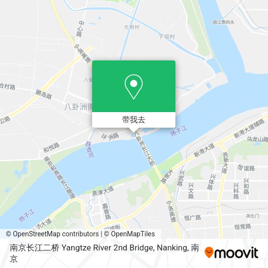 南京长江二桥 Yangtze River 2nd Bridge, Nanking地图