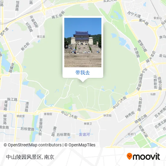 中山陵园风景区地图