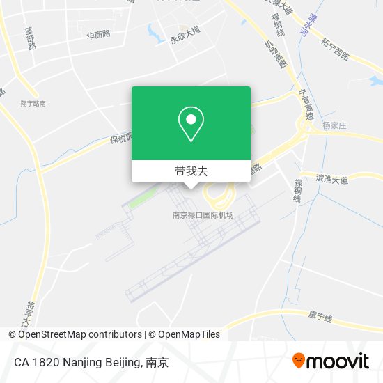 CA 1820 Nanjing Beijing地图