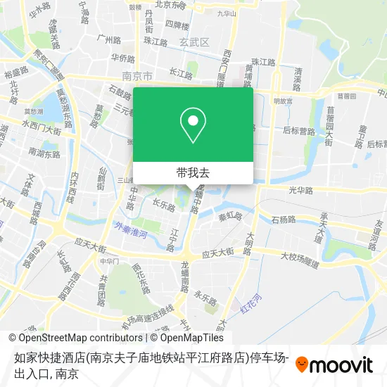如家快捷酒店(南京夫子庙地铁站平江府路店)停车场-出入口地图