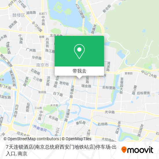 7天连锁酒店(南京总统府西安门地铁站店)停车场-出入口地图