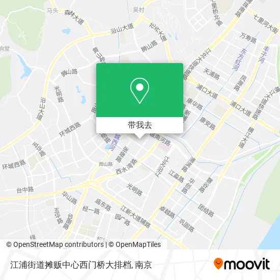 江浦街道摊贩中心西门桥大排档地图