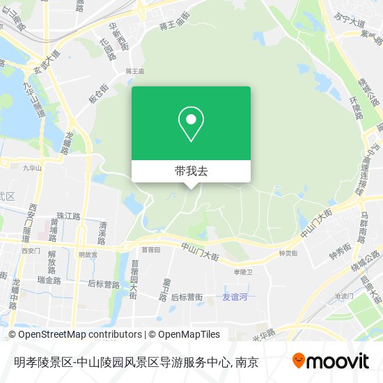 明孝陵景区-中山陵园风景区导游服务中心地图