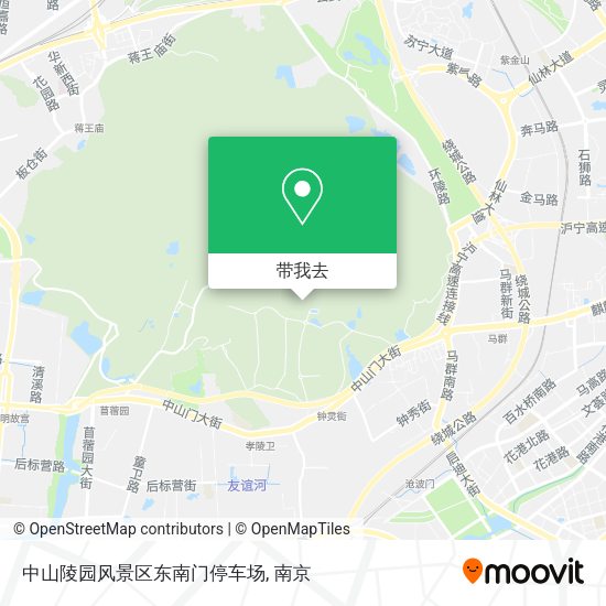 中山陵园风景区东南门停车场地图