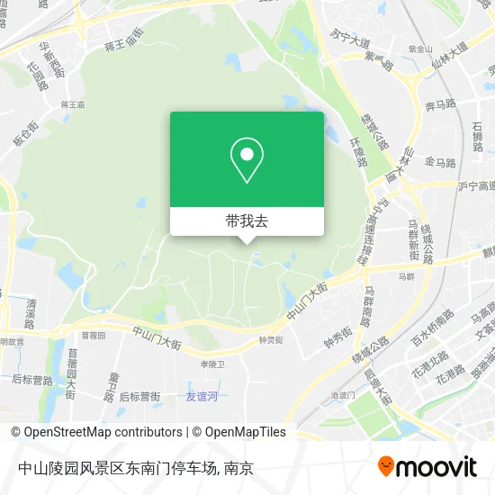 中山陵园风景区东南门停车场地图