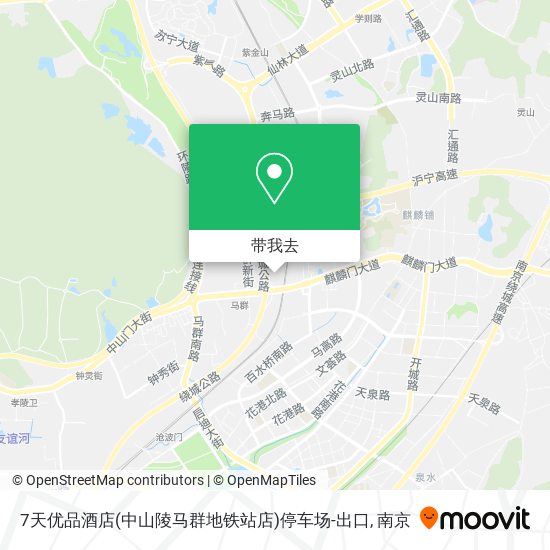 7天优品酒店(中山陵马群地铁站店)停车场-出口地图