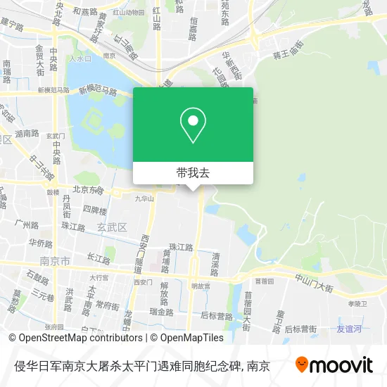 侵华日军南京大屠杀太平门遇难同胞纪念碑地图