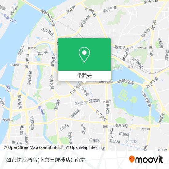 如家快捷酒店(南京三牌楼店)地图
