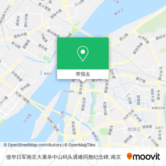 侵华日军南京大屠杀中山码头遇难同胞纪念碑地图