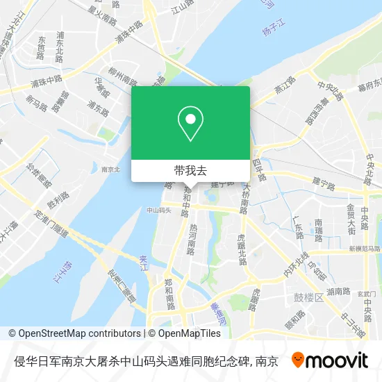 侵华日军南京大屠杀中山码头遇难同胞纪念碑地图