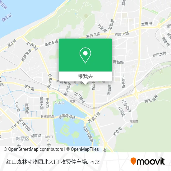 红山森林动物园北大门-收费停车场地图