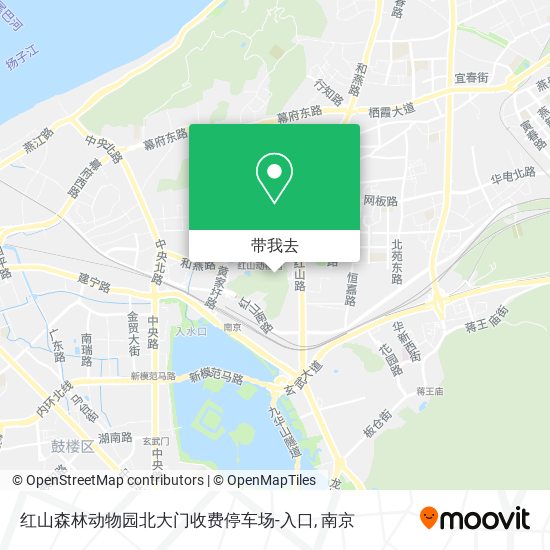 红山森林动物园北大门收费停车场-入口地图