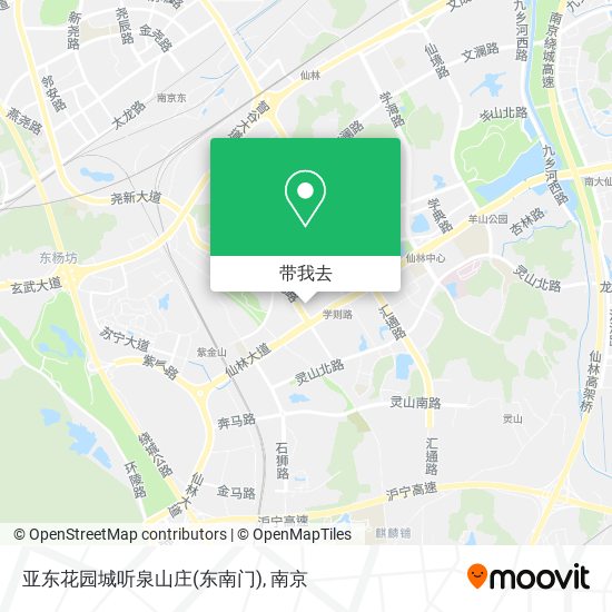 亚东花园城听泉山庄(东南门)地图