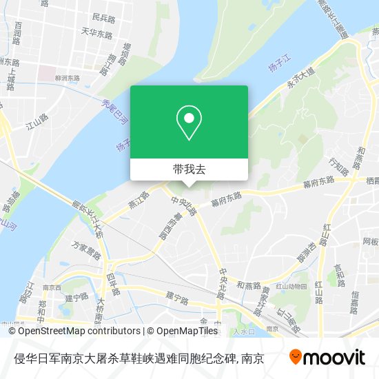 侵华日军南京大屠杀草鞋峡遇难同胞纪念碑地图