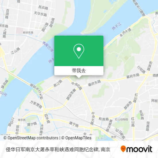 侵华日军南京大屠杀草鞋峡遇难同胞纪念碑地图